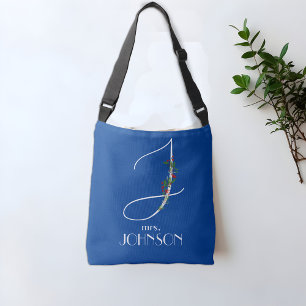 Sac Ajustable Professeur initial de fleurs d'aquarelle J monogra