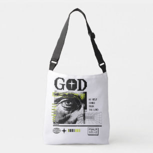 Sac Ajustable Psaume 121:2 Neon Lime Œil de Dieu CRT Glitch Art