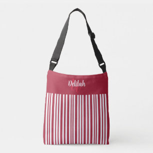 Sac Ajustable Rayure de canne à sucre avec bloc de couleur rouge