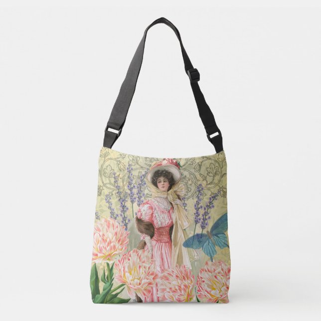 Sac Ajustable Regency de femme victorienne rose (Devant)