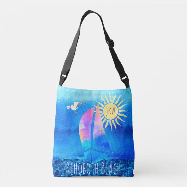 Sac Ajustable Rehoboth Beach Aquarelle Voilier Eau moussante (Dos)