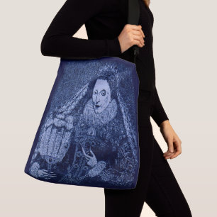 Sac Ajustable Reine Elizabeth I en imprimé bleu