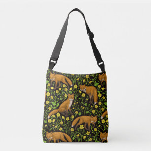 Sac Ajustable Renards et papillons sur le noir