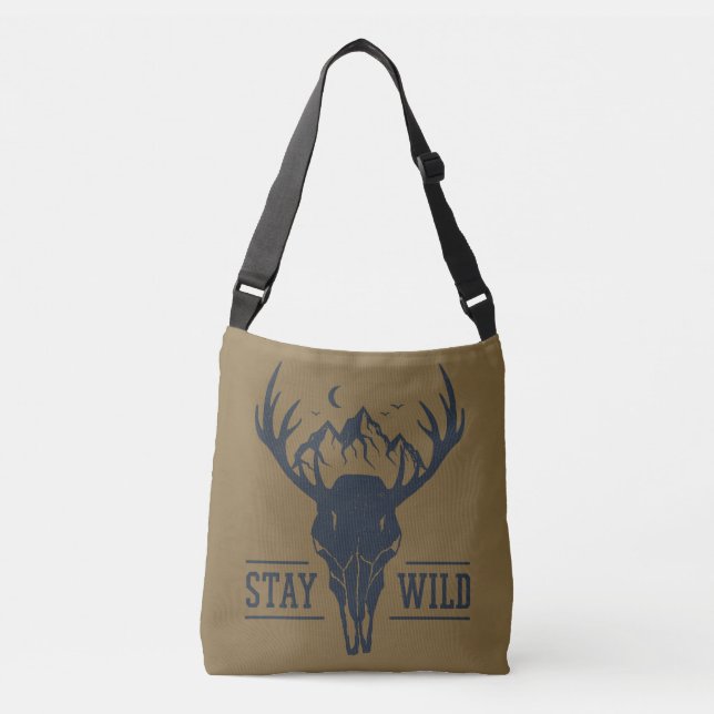 Sac Ajustable Restez Sauvage Crâne Silhouette (Devant)