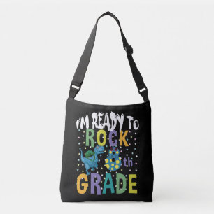 Sac Ajustable Retour à l'école Je suis prêt à rocher Dino de 8e