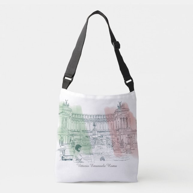 Sac Ajustable Rome Italie Victor Emmanuel Pen et encre croquis (Devant)