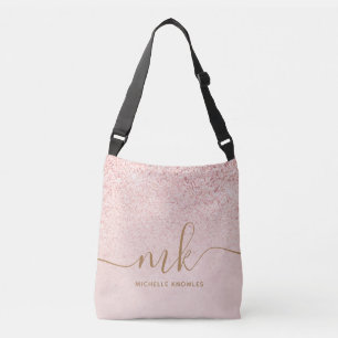Sac Ajustable Rose Gold Pailleté Lettres Initiales et Nom de Lux