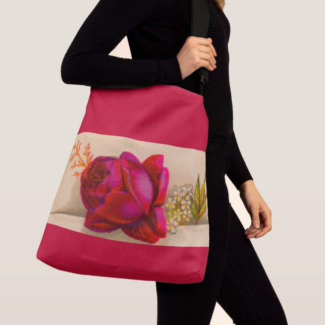 Sac Ajustable Rose rouge victorienne (De près)