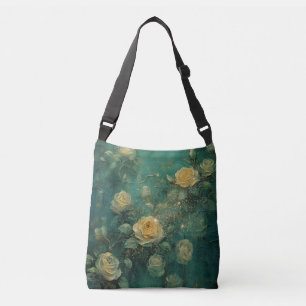 Sac Ajustable Roses blanches or antique vintage romantique vert