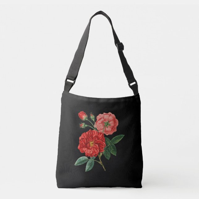 Sac Ajustable Roses rouges en noir (Devant)