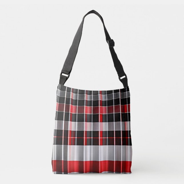 Sac Ajustable Rouge Noir Abstrait Plaid Collection populaire (Devant)