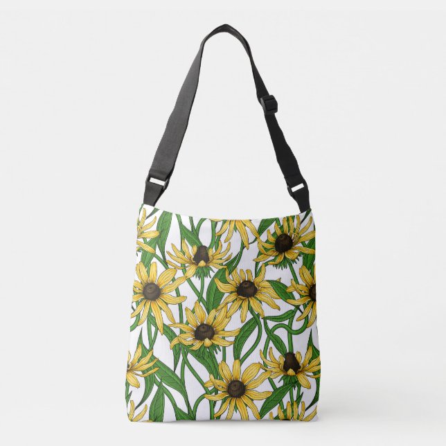 Sac Ajustable Rudbekia jaune sur blanc (Devant)