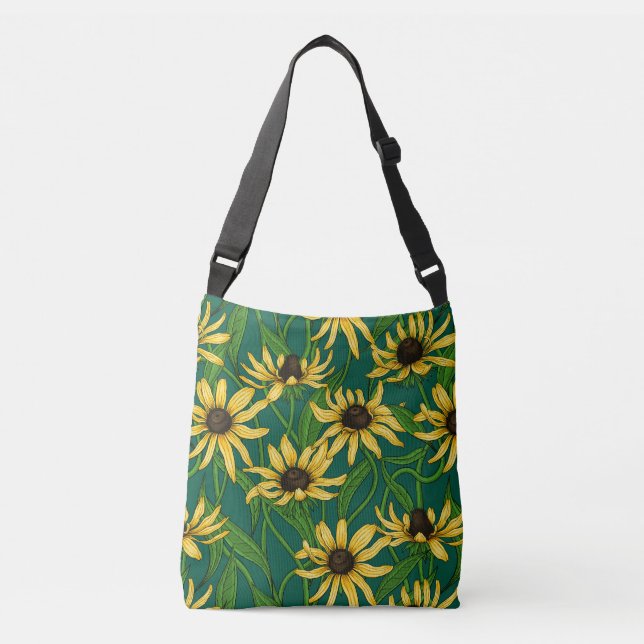 Sac Ajustable Rudbekia jaune sur vert foncé (Devant)