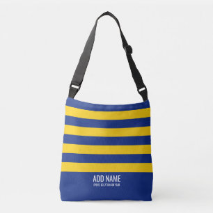 Sac Ajustable Rugby Stripes Simple Monogramme - Marine et Jaune