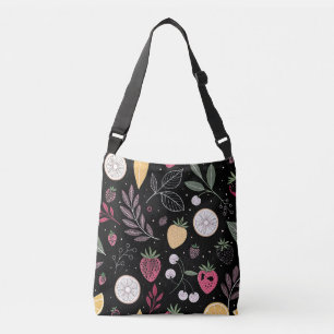 Sac Ajustable “Sac à main à motif floral et fruit noir”