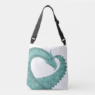 Sac Ajustable Sage vert coeur dragon sur blanc