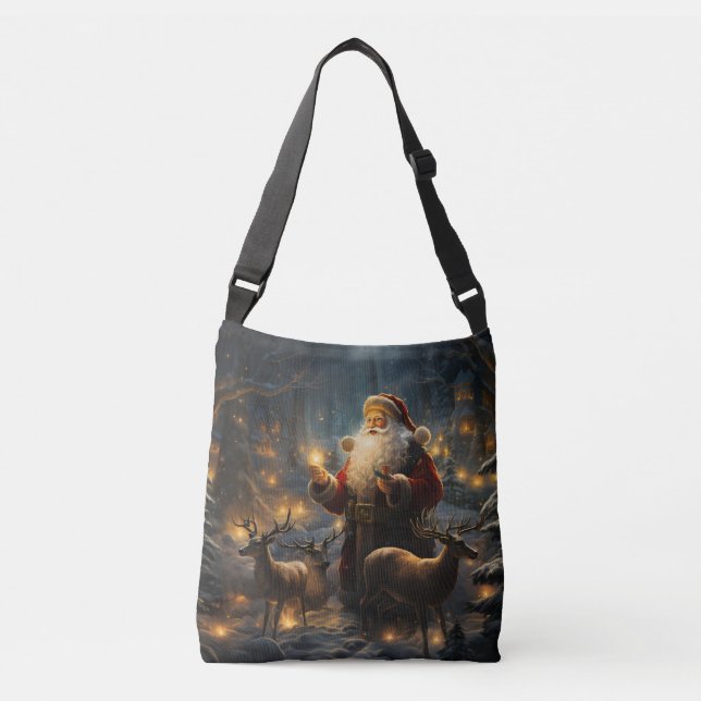 Sac Ajustable Santa Christmas Night Snowy Forest (Devant)