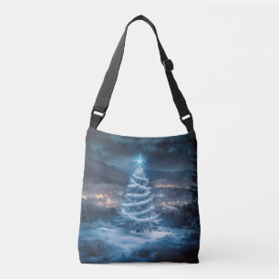 Sac Ajustable Sapin de Noël Nuit Hivernale Lumineuse Bleue