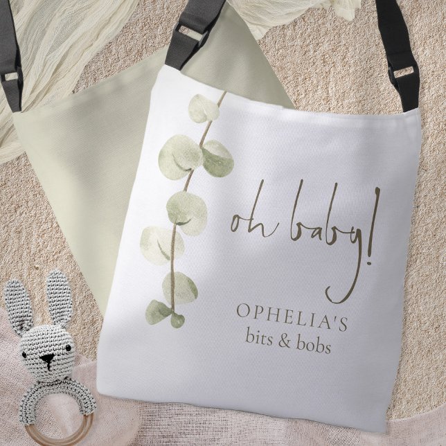 Sac Ajustable Script moderne Eucalyptus Oh Baby (Front and back view)