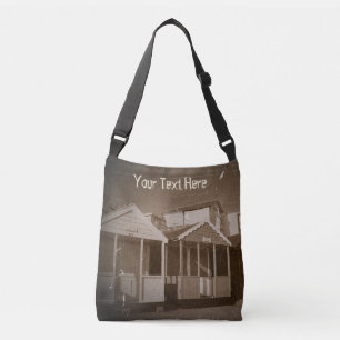 Sac Ajustable sepia pic de cabanes de plage bleu ciel anglais me