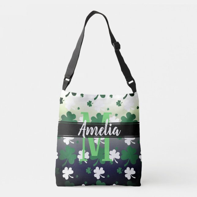 Sac Ajustable Shamrock, vert et blanc sur terrain grisé (Dos)