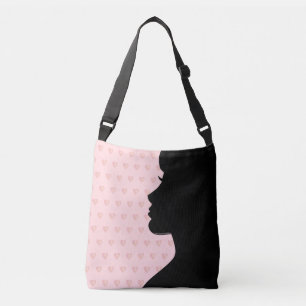 Sac Ajustable Silhouette de femme moderne et cœurs sur croix ros