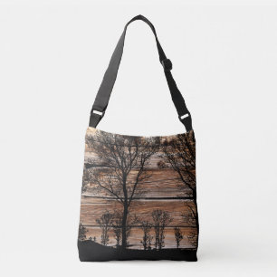 Sac Ajustable Silhouette De L'Arbre Des Bois Sur La Barque