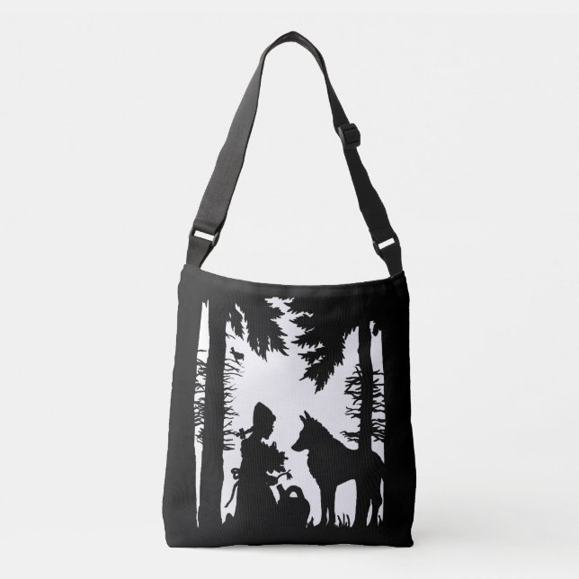 Sac Ajustable Silhouette noire de la Hood sur Loup de la Forêt B (Devant)
