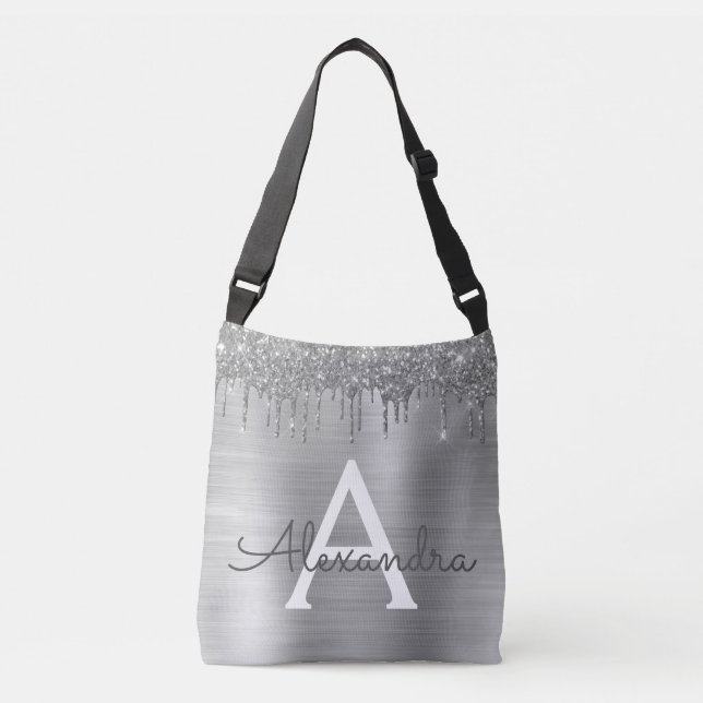 Sac Ajustable Silver Glitter Brushed metal Monogram (Devant)