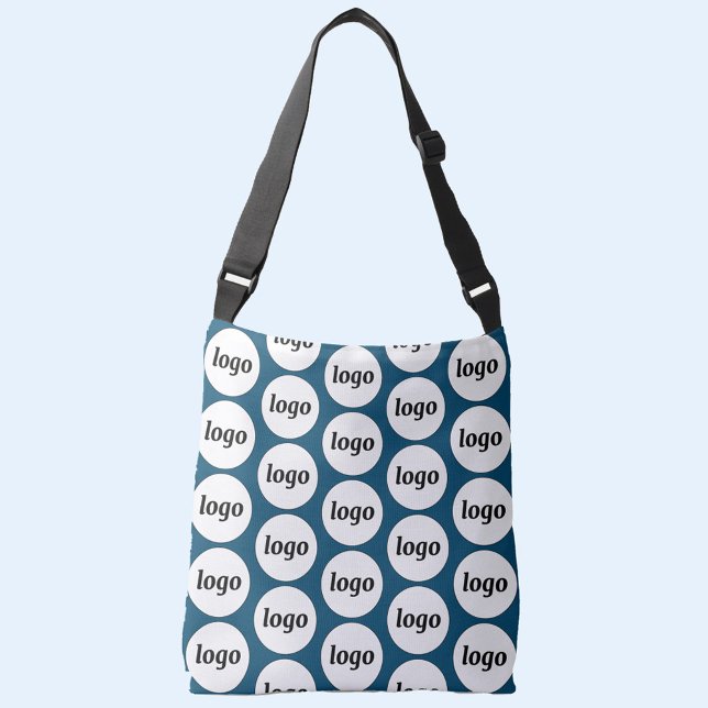 Sac Ajustable Simple motif de logo entreprise vert sarcelle (Simple logo pattern business branding promotional cross body bag)