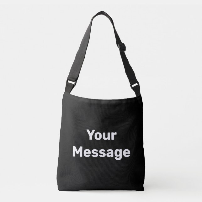Sac Ajustable Simple noir et blanc Votre message Modèle texte (Devant)