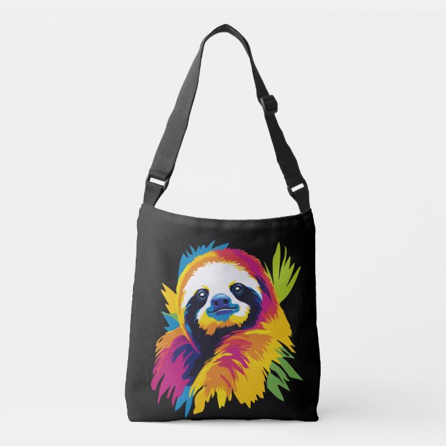 Sac Ajustable Sloth Portrait Illustration Watercolour Painting (Devant)