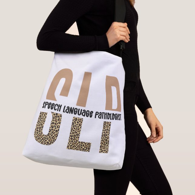 Sac Ajustable SLP papier guépard orthophoniste cadeau (De près)