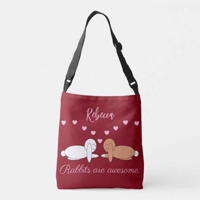 Sac Ajustable Smiling Rabbits in Love: Maroon (Dos)