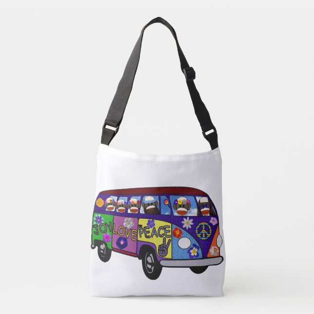Sac Ajustable Sock Monkey Peace Bus  (Devant)