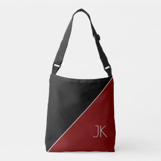 Sac Ajustable Stylish Black Red Personalized Initial Name 