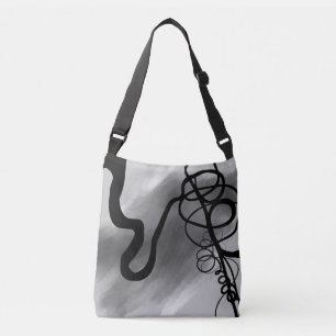 Sac Ajustable Sur la grille : gris Abstrait, noir et blanc
