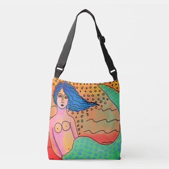 Sac Ajustable Tableau Abstrait original de la sirène (Devant)