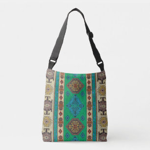 Sac Ajustable Tapis Kilim Vert Antique Oriental Unique