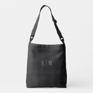 Sac Ajustable Tartan écossais noir personnalisé avec monogramme