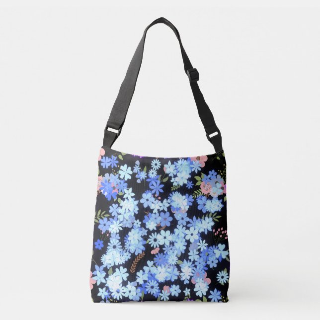 Sac Ajustable teintes pastel motif floral noir BG (Devant)