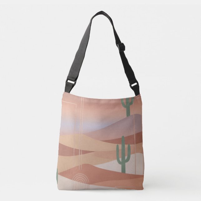 Sac Ajustable Terracotta Desert Sunset Boho Geometric Cacti Tote (Devant)