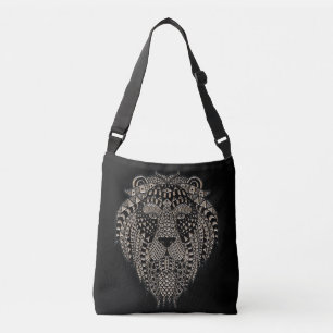 Sac Ajustable Tête de lion métallique tribal cool noir