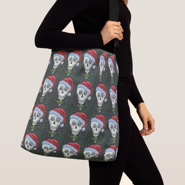 SAC AJUSTABLE TÊTE MORTE PÈRE NOËL SKULL, HUMOUR SKELETON DE NOË (De près)