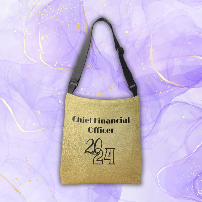 Sac Ajustable Texte noir sur or - monogramme | (Créateur téléchargé)