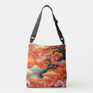 Sac Ajustable Tissu japonais d'inspiration motif orange Kimono
