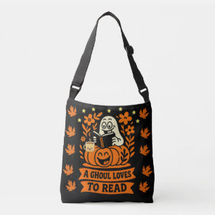 Sac Ajustable Titre : A Ghoul aime lire le ver de livre Hallowee