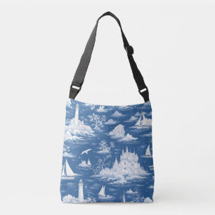 Sac Ajustable Toile marine bleue de Jouy