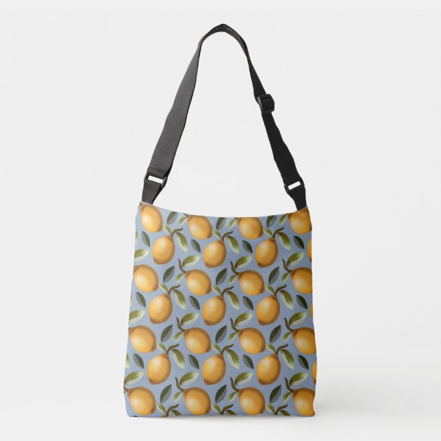 Sac Ajustable Torchon à motif citron Méditerranée Citronnerie Cu (Devant)