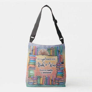Sac Ajustable Toute Une Fille A Besoin De Livres & Vins